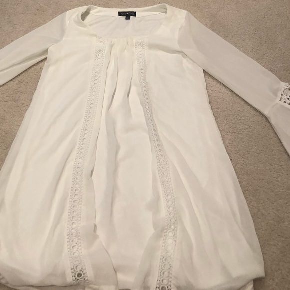 Crochet Mini Dress With Lace Detailing - Picture 1 of 3